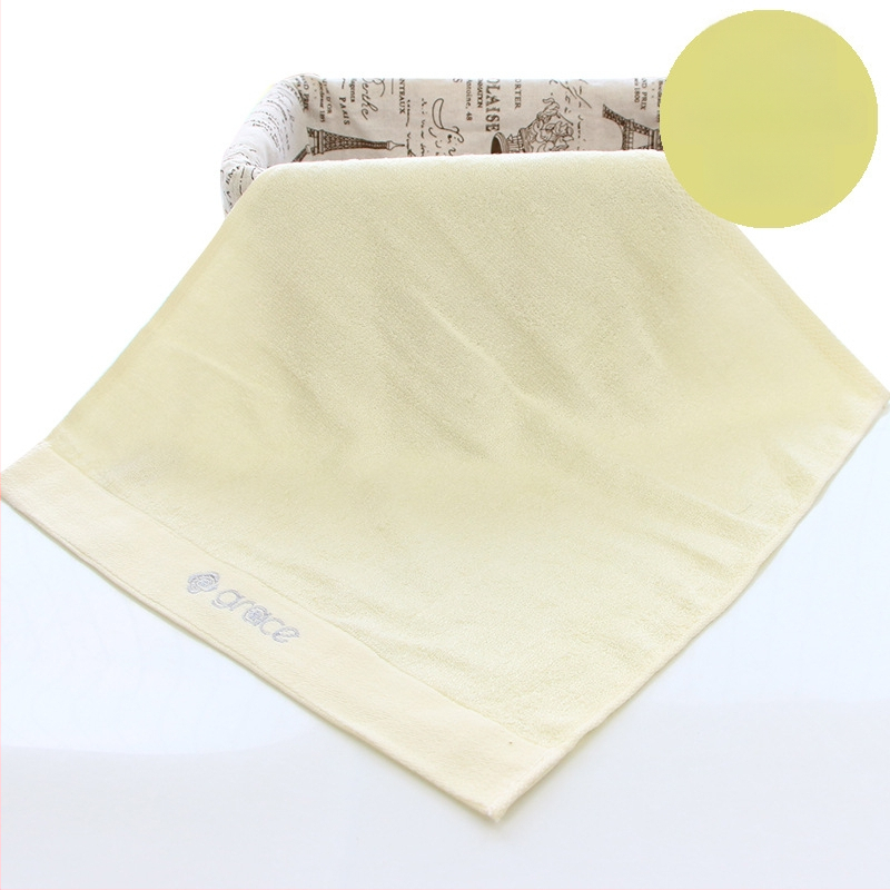 Παιδική τετράγωνη πετσέτα προσώπου από μπαμπού με κεντημένο λογότυπο, 60g, 32 νήματα, slub νήμα
