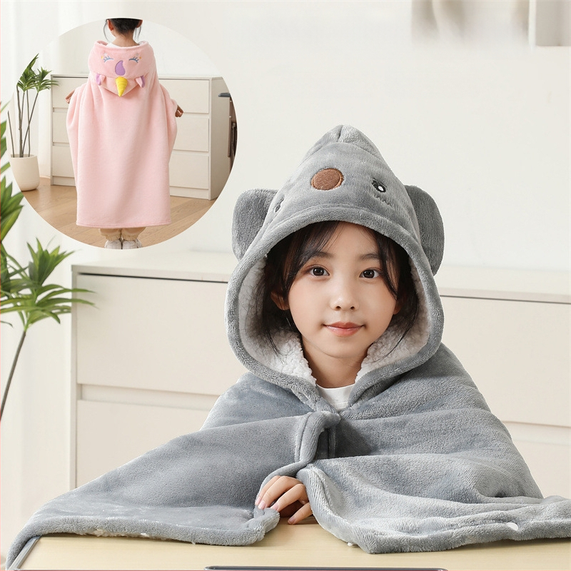 Gyerekek nappali köpeny pléd – téli vastag plüss, poliészter rost, 350 g, őszi-téli szezon, rajzfilm mintázat