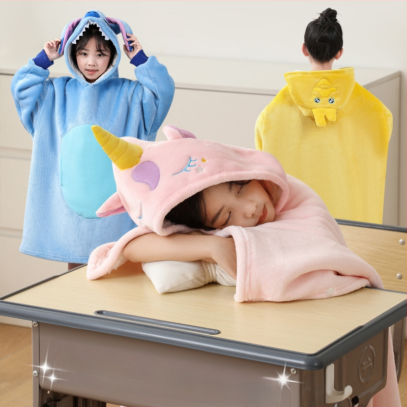 Gyerekek nappali köpeny pléd – téli vastag plüss, poliészter rost, 350 g, őszi-téli szezon, rajzfilm mintázat