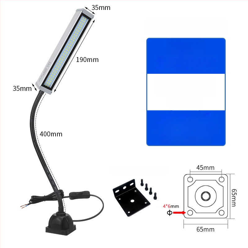 LED φως εργασίας για εργαλειομηχανές με μακρύ βραχίονα, αδιάβροχο, μαγνητική βάση, 220V/24V/36V