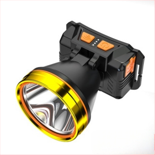 Презареждаща се LED челна лампа, 5000mAh батерия, 20W, лъч над 500 м, въртене на 360°, включено зарядно