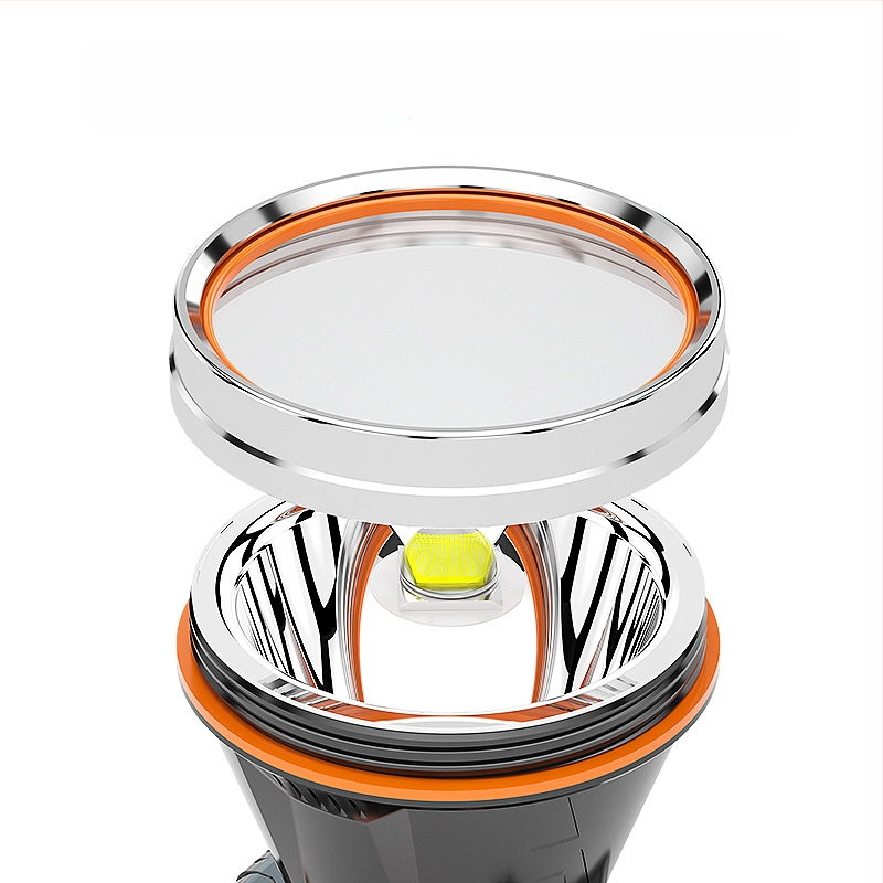 Презареждаща се LED челна лампа, 5000mAh батерия, 20W, лъч над 500 м, въртене на 360°, включено зарядно