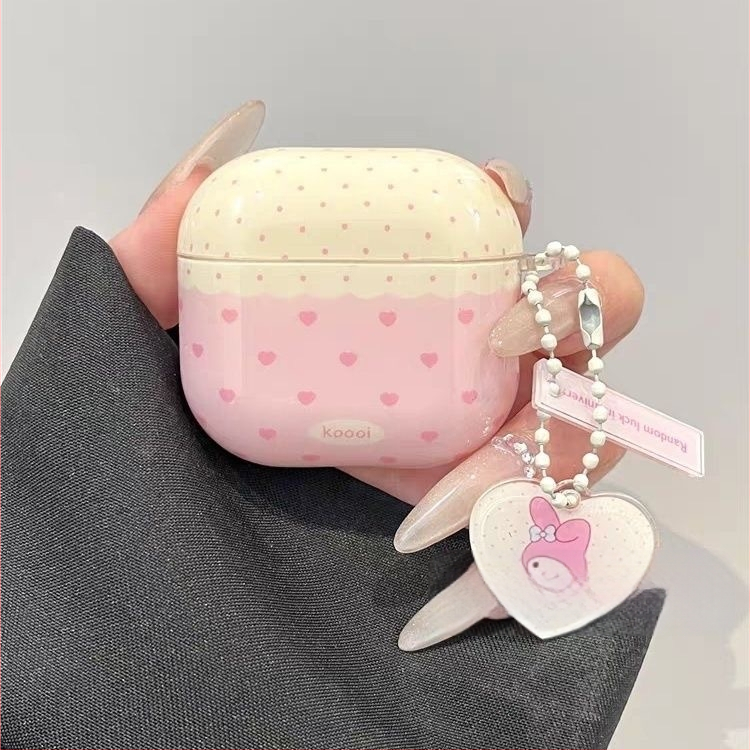 Căști AirPods Pro – husă protecție TPU, model polka-dot, carcasă rigidă cu acoperire totală, turnare prin injecție, compatibilă universal cu Apple