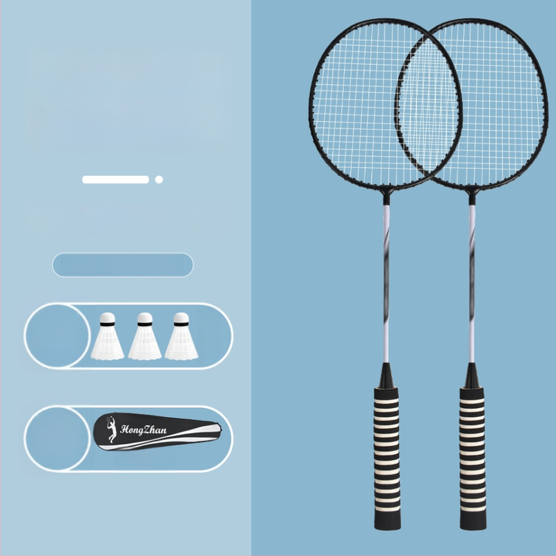 Μπάντμιντον ρακέτα – βάρος 95–100 g, πλαίσιο από κράμα σιδήρου, μέτρια σκληρότητα, σετ 6 τεμαχίων