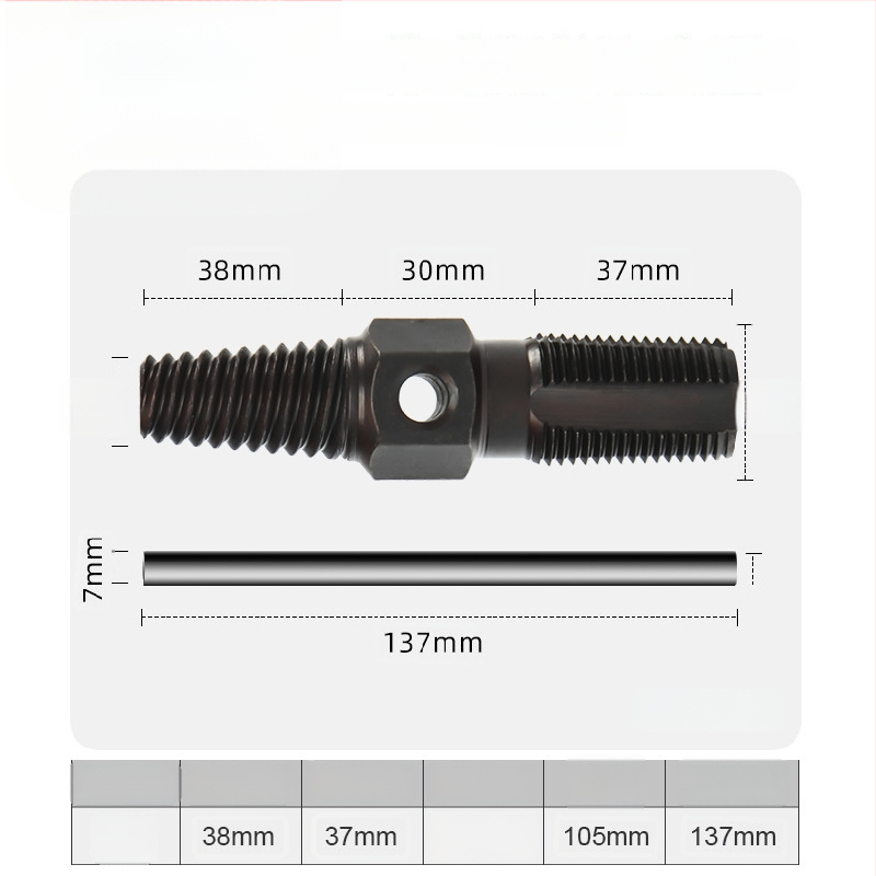 Csavarhúzó kivonó a csaptelekhez és csövekhez – szénacél vízvezeték-szerszám kopott vagy törött menetekhez