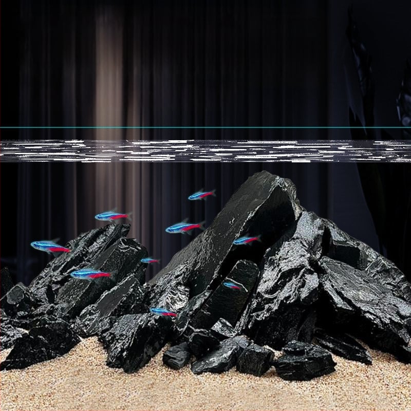 Sada kamenných prvkov pre akvárium na stolné použitie - živica, ekologický tok dekor, platforma pre korytnačku