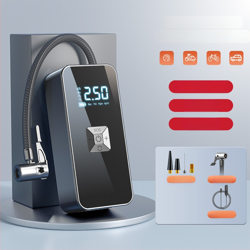 Bežična prijenosna automobilska pumpa s digitalnim zaslonom, USB punjenje, protok zraka 35 L/min, snaga ispod 80 W, težina 465 g