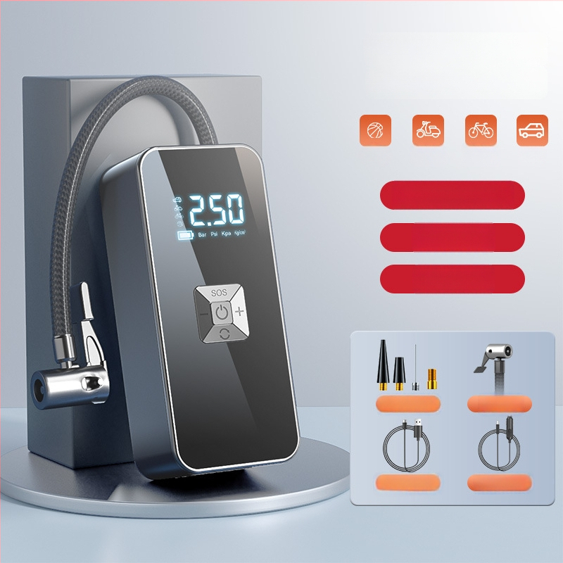 Bežična prijenosna automobilska pumpa s digitalnim zaslonom, USB punjenje, protok zraka 35 L/min, snaga ispod 80 W, težina 465 g