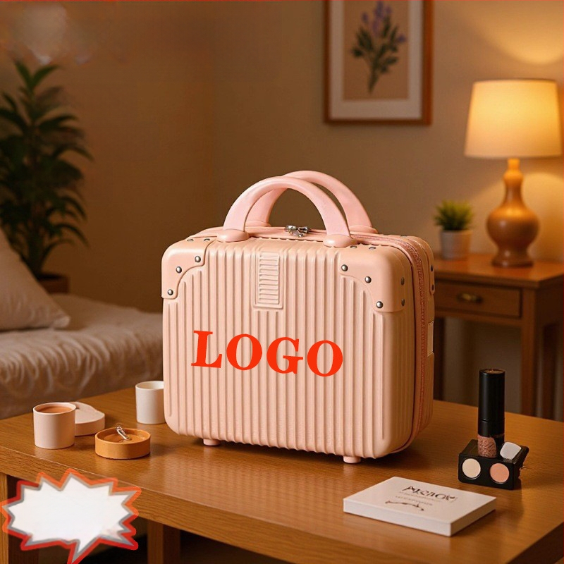 ABS sminktáska utazáshoz cipzárral, bővíthető, vízálló, 700 g, kézipoggyászhoz
