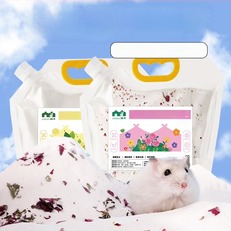 Hörcsög és csincsilla fürdőhomok – 2-in-1 fürdőhomok sterilizálással és dezodorálással