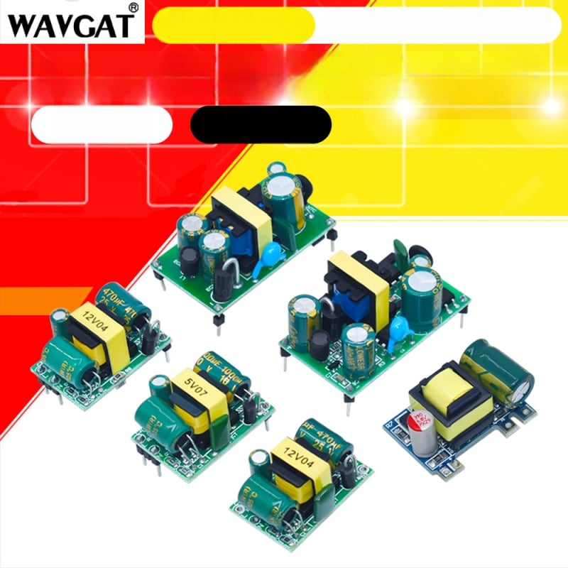 Изолиран модул за захранване AC-DC, вход 220V, изходи 5V/9V/12V, токове 400/500/700 mA и 1A.