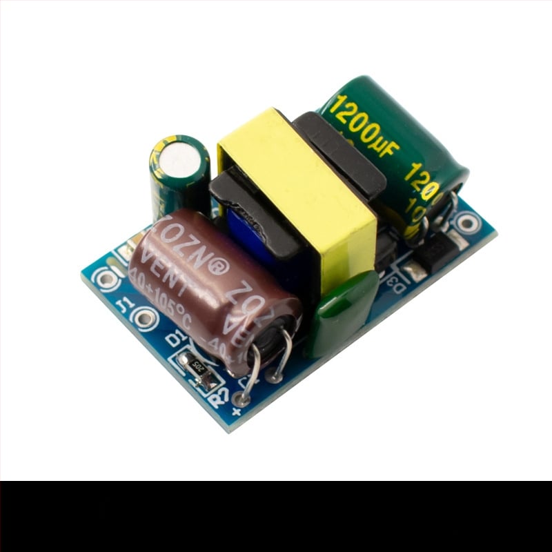 Изолиран модул за захранване AC-DC, вход 220V, изходи 5V/9V/12V, токове 400/500/700 mA и 1A.