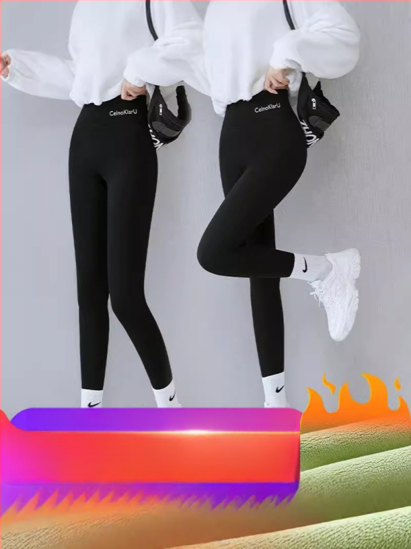 Γυναικείοι παντελόνες Sharkskin με επένδυση φλίς, εξτρά παχιές, ψηλή μέση, ζεστά, στενή γραμμή μολύβι, για ενήλικες γυναίκες, πολυεστέρας