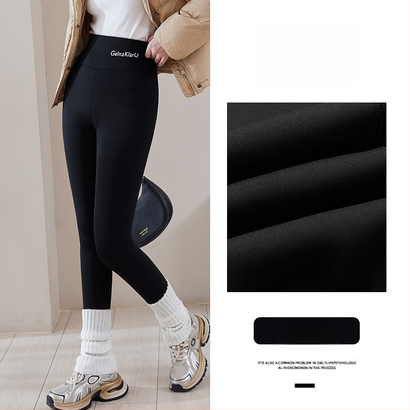 Γυναικείοι παντελόνες Sharkskin με επένδυση φλίς, εξτρά παχιές, ψηλή μέση, ζεστά, στενή γραμμή μολύβι, για ενήλικες γυναίκες, πολυεστέρας