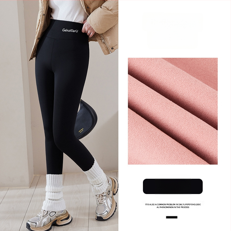 Γυναικείοι παντελόνες Sharkskin με επένδυση φλίς, εξτρά παχιές, ψηλή μέση, ζεστά, στενή γραμμή μολύβι, για ενήλικες γυναίκες, πολυεστέρας