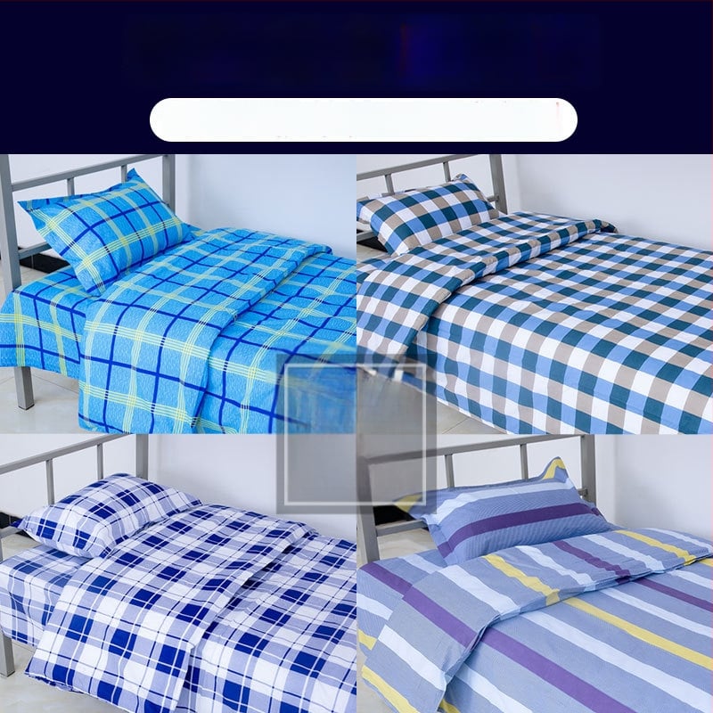 Set de lenjerie de pat din bumbac, trei piese, model în dungI, imprimare și vopsire reactive, țesătură simplă, stil modern minimalist