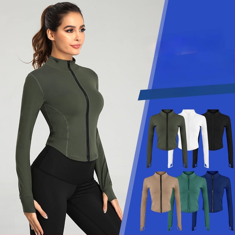 Hypersports γυναικείο τοπ προπόνησης με φερμουάρ για τρέξιμο και γιόγκα, ύφασμα νάιλον/νάιλον, επένδυση σπαντέξ 12%, για όλες τις εποχές