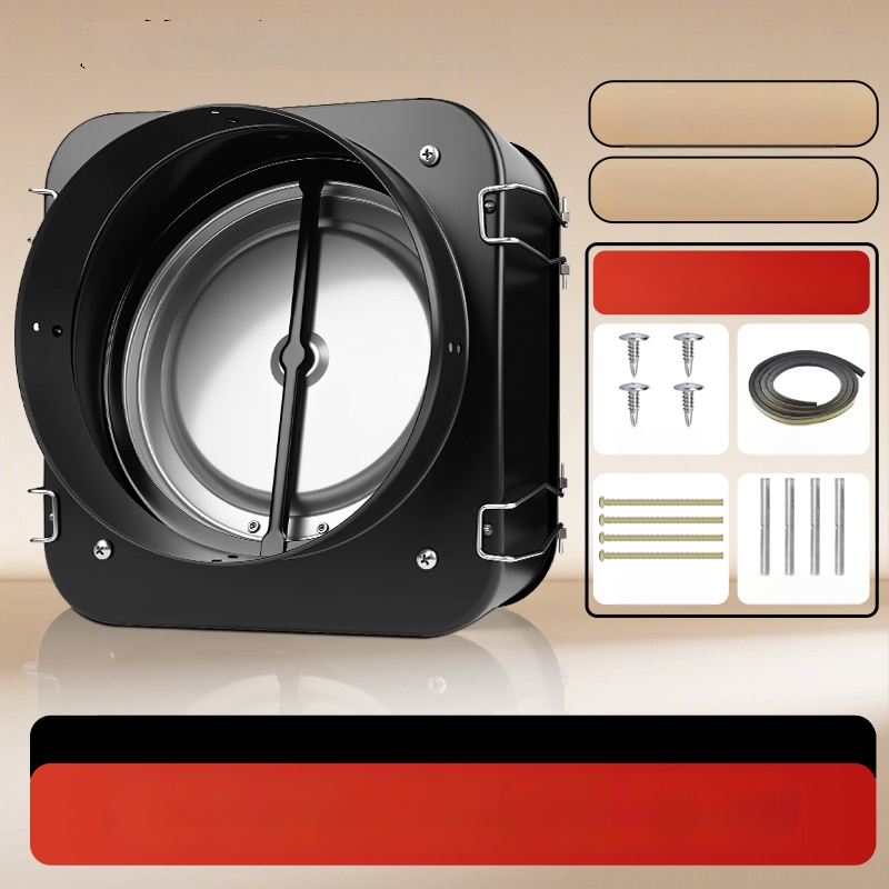 Fotile-compatible μονόδρομη βαλβίδα ελέγχου καπνού για κουζίνα, πυροπροστατευτική, από ανθρακούχο χάλυβα, ελαφρύς πολυτελής σχεδιασμός