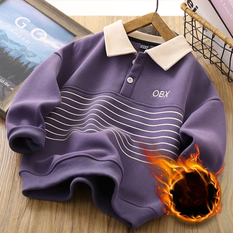 Παιδικό φλιζέ φούτερ με μακριά μανίκια, βαμβακερό ύφασμα, για τον χειμώνα