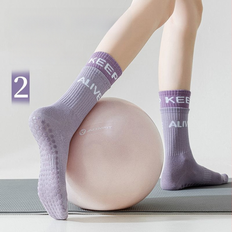 Visoko elastične silikonske joga čarape za trčanje i pilates, upijaju znoj, prozračne unutarnje fitness čarape s omotnim dizajnom za žene