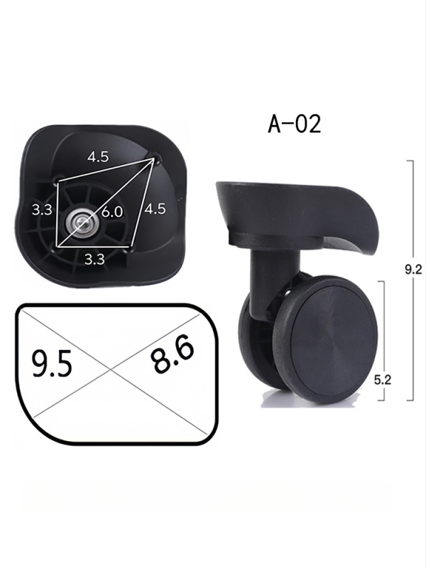 Roată universală pentru valize, din plastic, rezistentă la uzură, model geometric, vară 2024