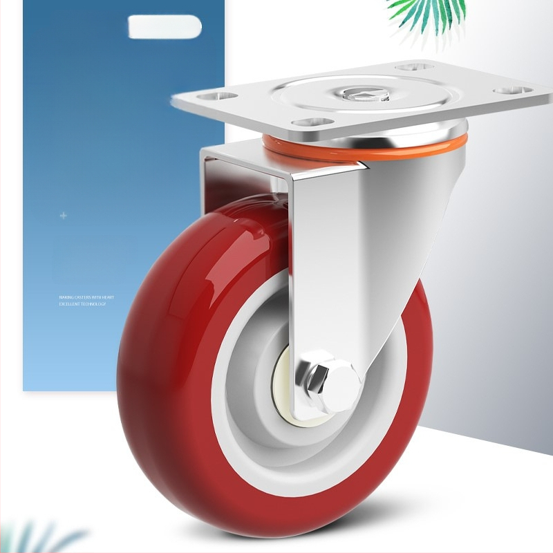 Roată pivotantă universală din poliuretan, pentru cărucioare și remorci – funcționare silențioasă