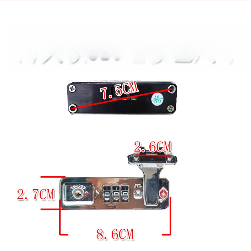 Μέρη κλειδαριάς αποσκευών TSA007 — Κλείδωμα με κωδικό, ABS υλικό, Αντικλεπτικά
