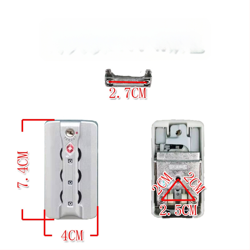 Μέρη κλειδαριάς αποσκευών TSA007 — Κλείδωμα με κωδικό, ABS υλικό, Αντικλεπτικά