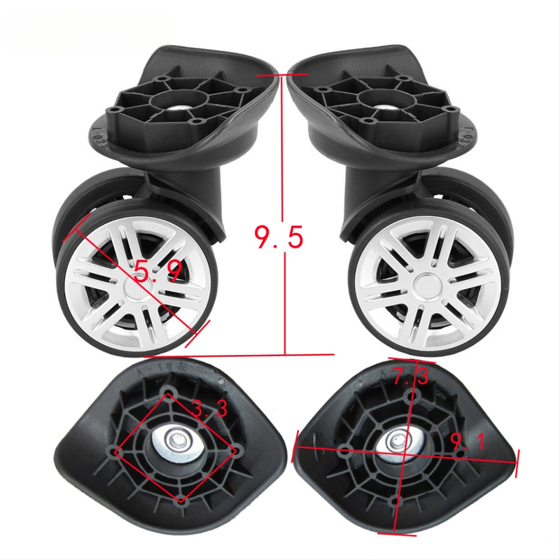 Roată pentru bagaje A18, design în formă M, material ABS, cadru din aluminiu, primăvara 2024