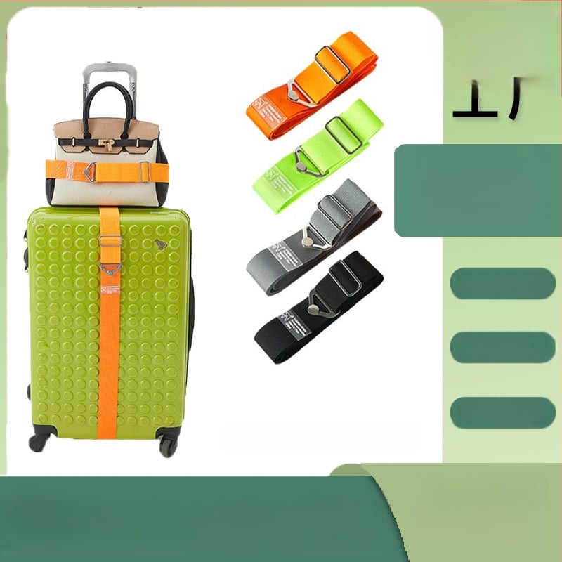 Bandă pentru bagaje cu cataramă metalică triunghiulară, curea transversală elastică, poliester, anti-furt și extensibilă