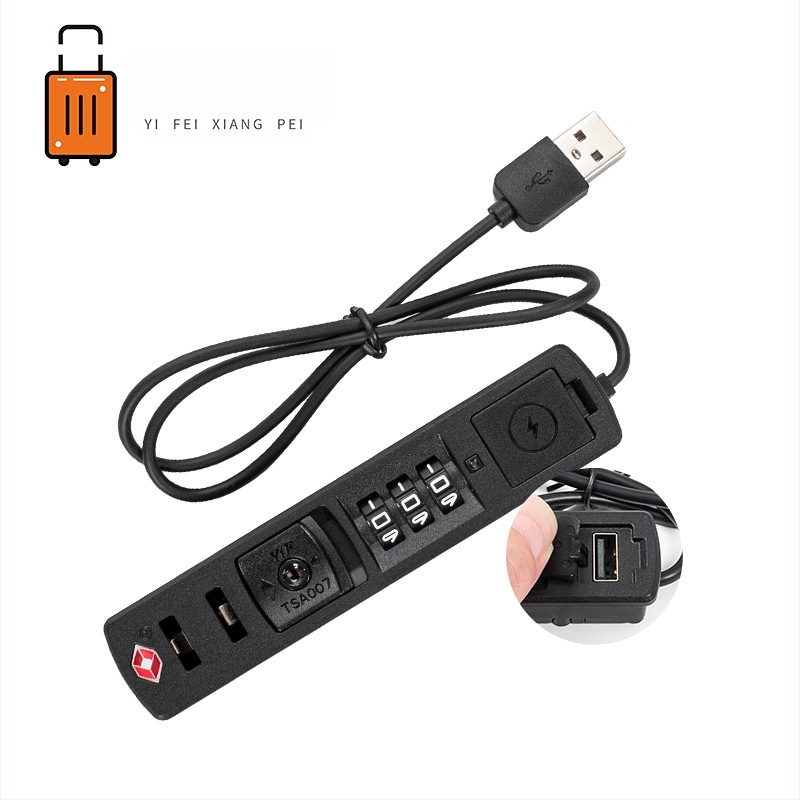 Κλειδαριά αποσκευών TSA23068 με κωδικό ασφαλείας και USB θύρα φόρτισης, ABS υλικό, αντικλοπής