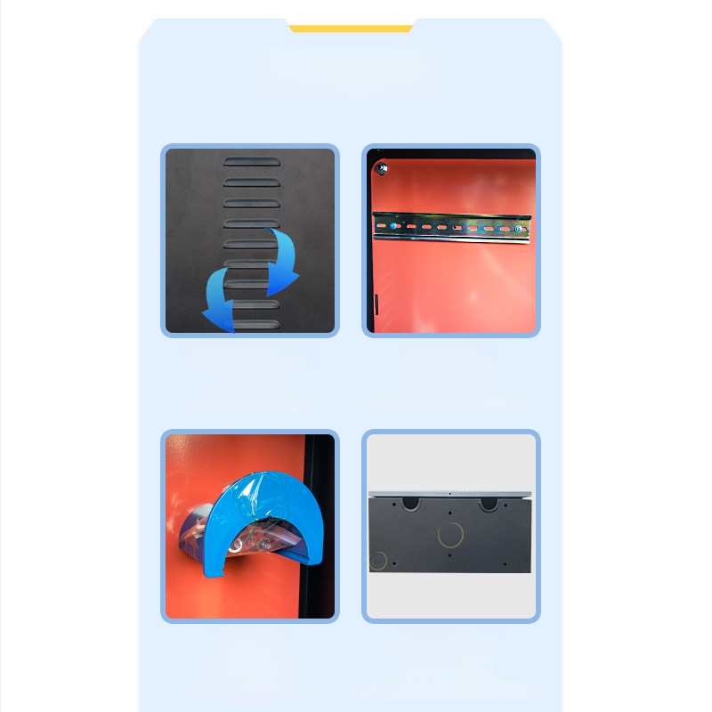 Шкаф за защита на EV зарядно за вътрешен/външен монтаж на колона – 3 вериги, 3 реда превключватели, корпус от студено валцувана стомана, ниво на защита 43, номинален ток 21 A