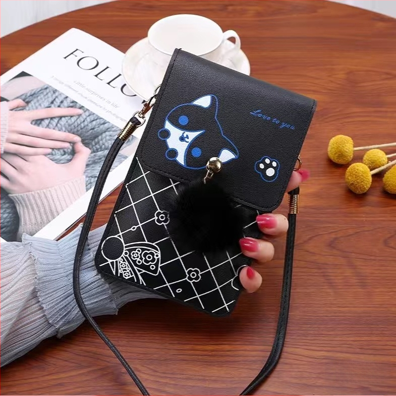 PU bőr telefon táska mágneszáras, függőleges négyzet alakú, telefon rekesz, nőknek