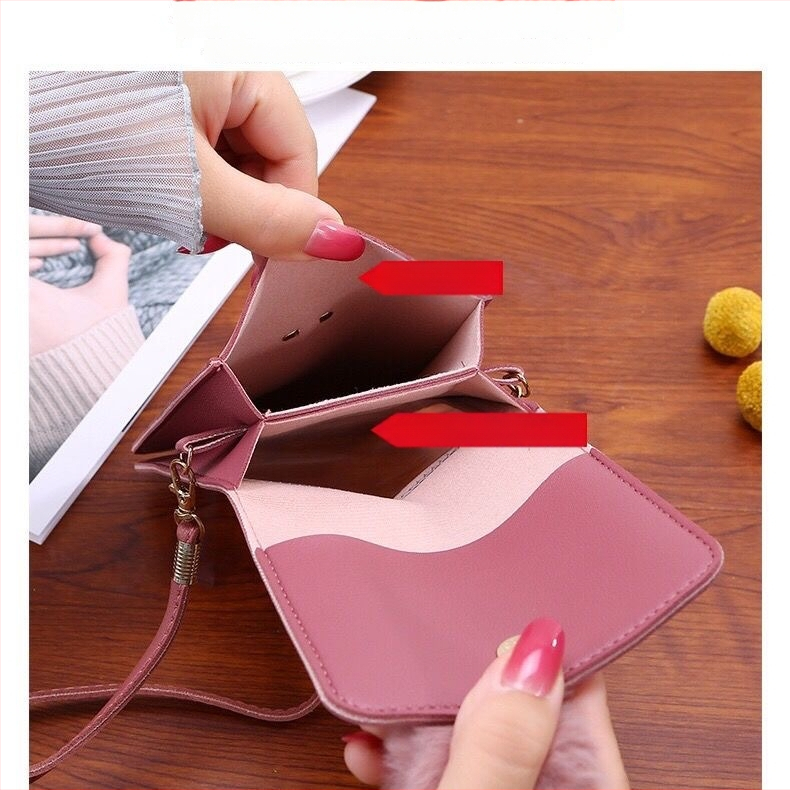 PU bőr telefon táska mágneszáras, függőleges négyzet alakú, telefon rekesz, nőknek