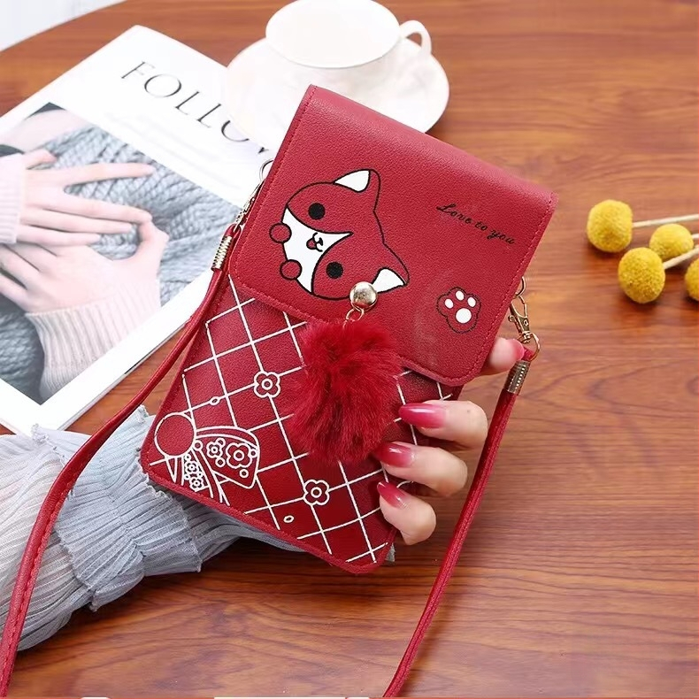 PU bőr telefon táska mágneszáras, függőleges négyzet alakú, telefon rekesz, nőknek