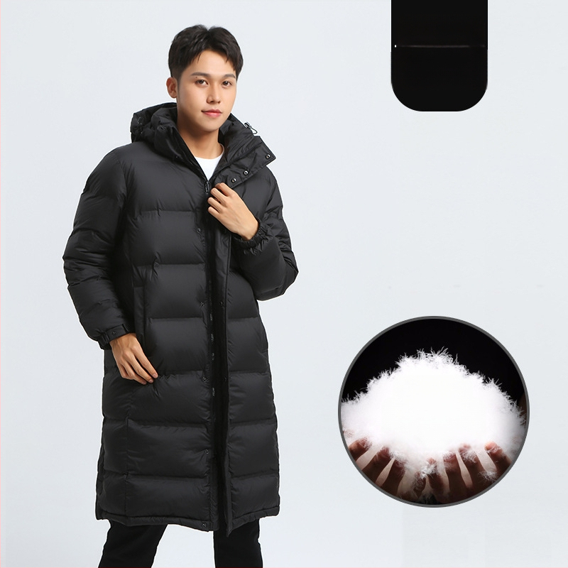 Μακρύ μπουφάν με κουκούλα, γέμισμα από γούνα χήνας 195–242 g, 800 γέμισμα, πολυεστερική ύφανση