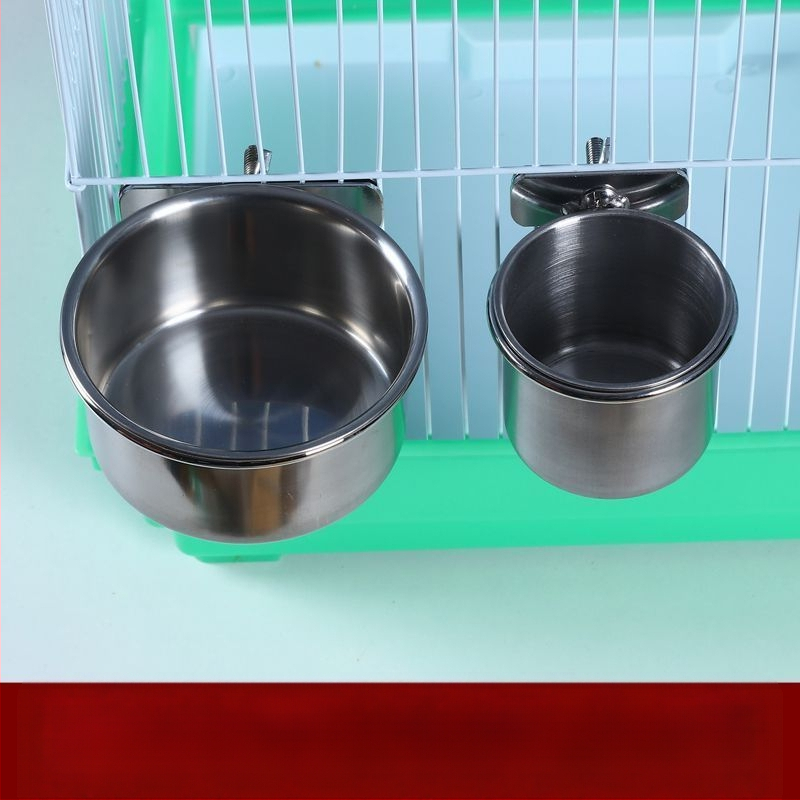 Папагал хранителен съд от неръждаема стомана със клип за чаша и държач за чаша, тава за хранене