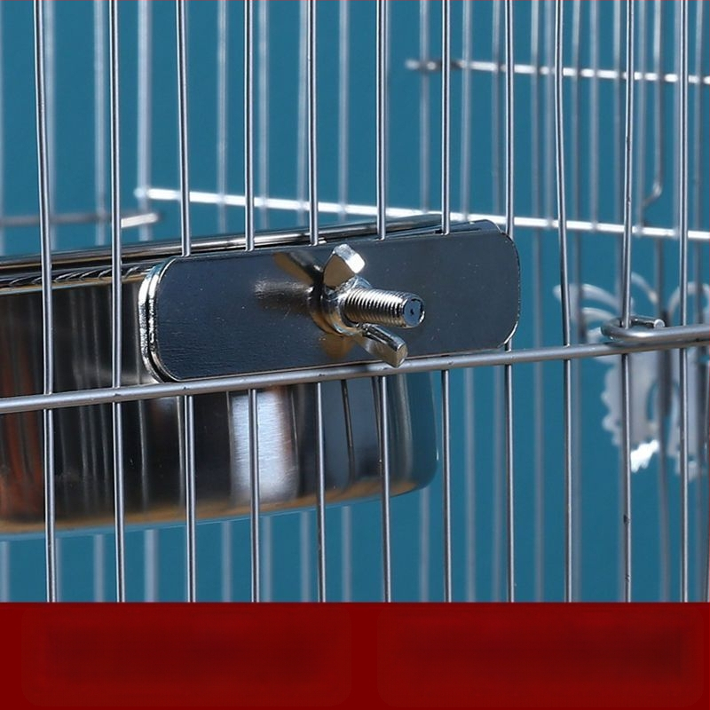 Папагал хранителен съд от неръждаема стомана със клип за чаша и държач за чаша, тава за хранене