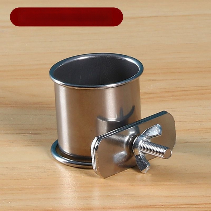 Папагал хранителен съд от неръждаема стомана със клип за чаша и държач за чаша, тава за хранене