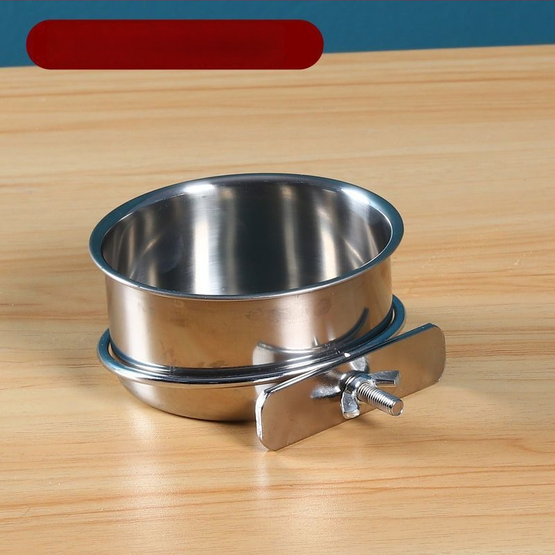 Папагал хранителен съд от неръждаема стомана със клип за чаша и държач за чаша, тава за хранене