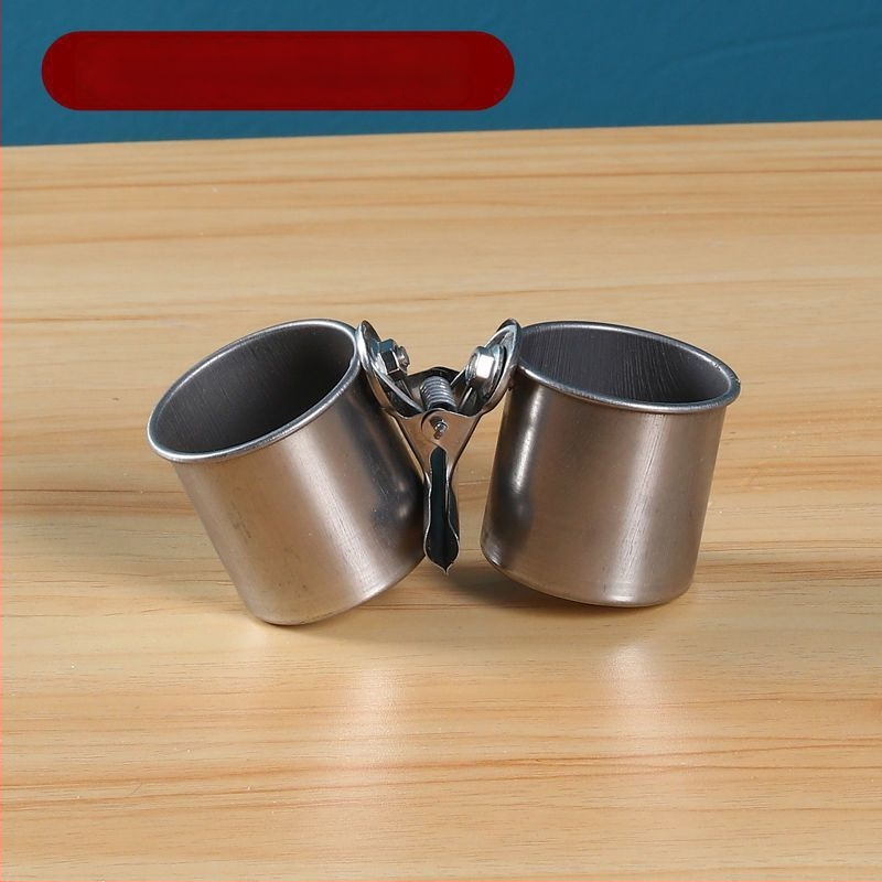 Папагал хранителен съд от неръждаема стомана със клип за чаша и държач за чаша, тава за хранене