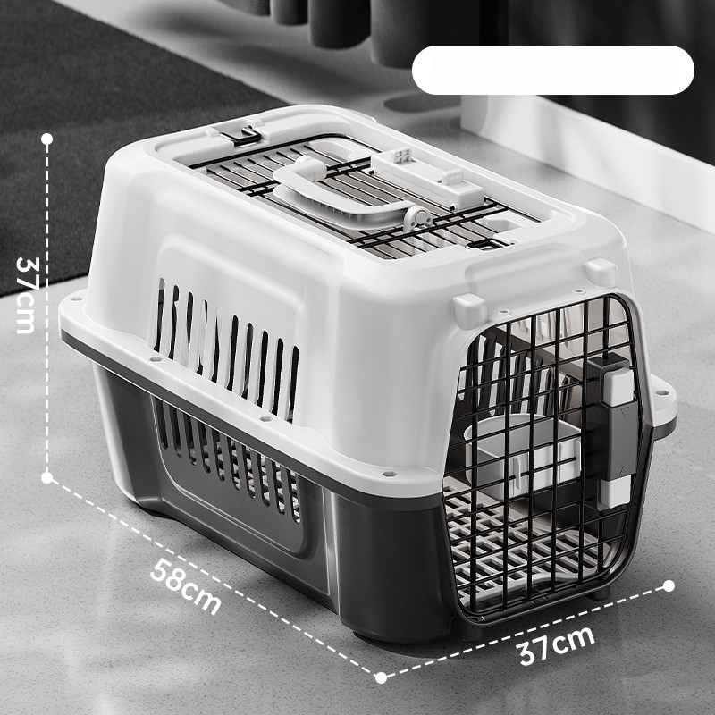 Cutie de transport pentru pisici și câini de talie mică - Detașabilă și lavabilă din PP, monocromă, potrivită pentru animale de 3–5 kg