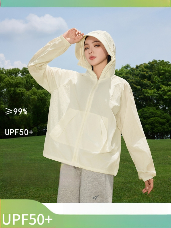 Γυναικείο εξωτερικό μπουφάν με UPF50+ UV προστασία, διαπνέον και πολύ ελαφρύ, ύφασμα πολυεστέρας-σπάντεξ, με κουκούλα