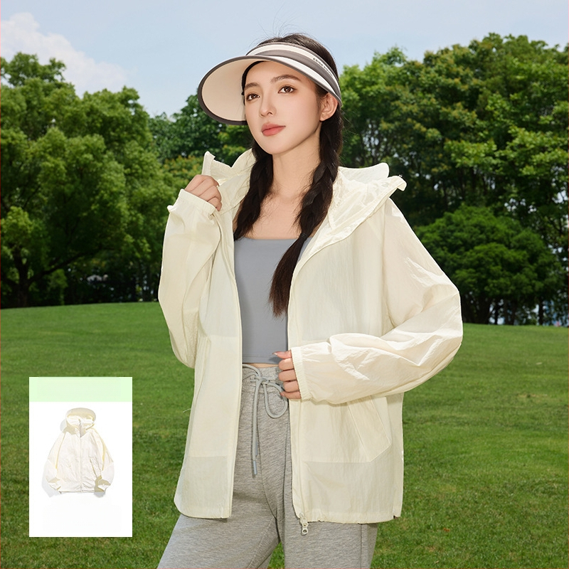 Γυναικείο εξωτερικό μπουφάν με UPF50+ UV προστασία, διαπνέον και πολύ ελαφρύ, ύφασμα πολυεστέρας-σπάντεξ, με κουκούλα
