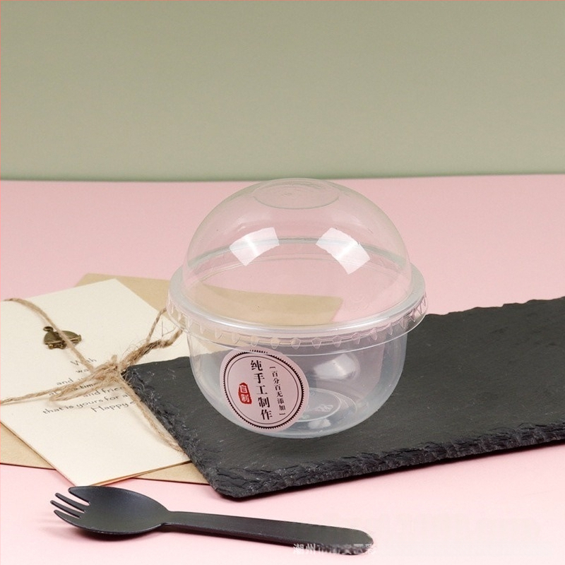 Bobo Cup PET пластмасова чаша с капак, вилица и лъжица, пакет стикери, възможност за печат на лого