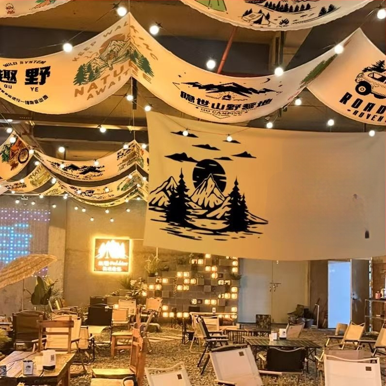 Nordic στυλ κουρτίνα-ταπισέρι οροφής για το σαλόνι – μήγμα λινού, ψηφιακή εκτύπωση θερμικού μεταφορέα, ορθογώνιο σχήμα, προσαρμόσιμο