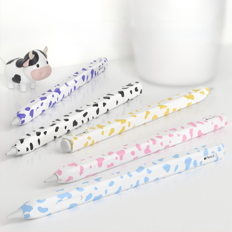 Silikonból készült védőtok Apple Pencil 2-höz, tehenmintás dizájnal — ütésálló, kopásálló és leesés elleni védelem