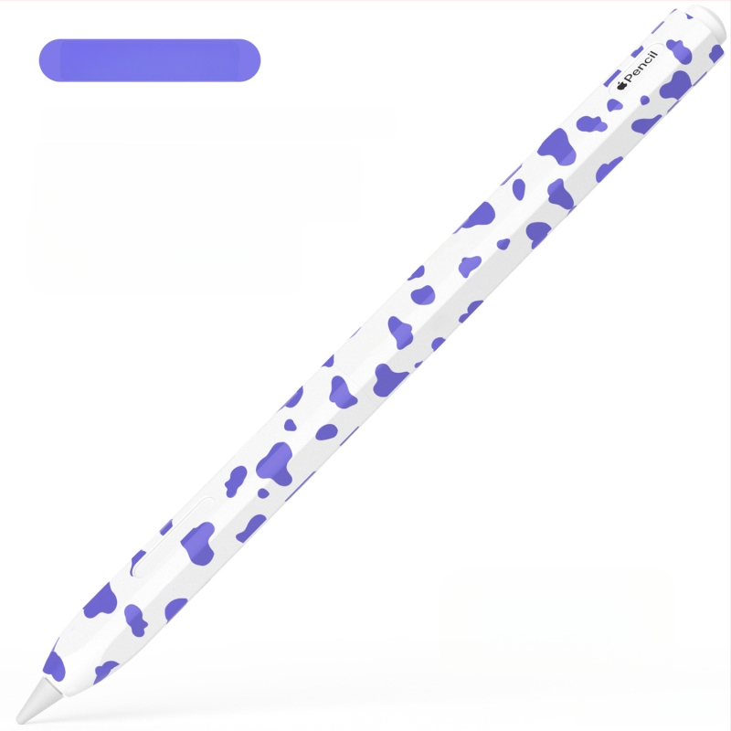 Silikonból készült védőtok Apple Pencil 2-höz, tehenmintás dizájnal — ütésálló, kopásálló és leesés elleni védelem