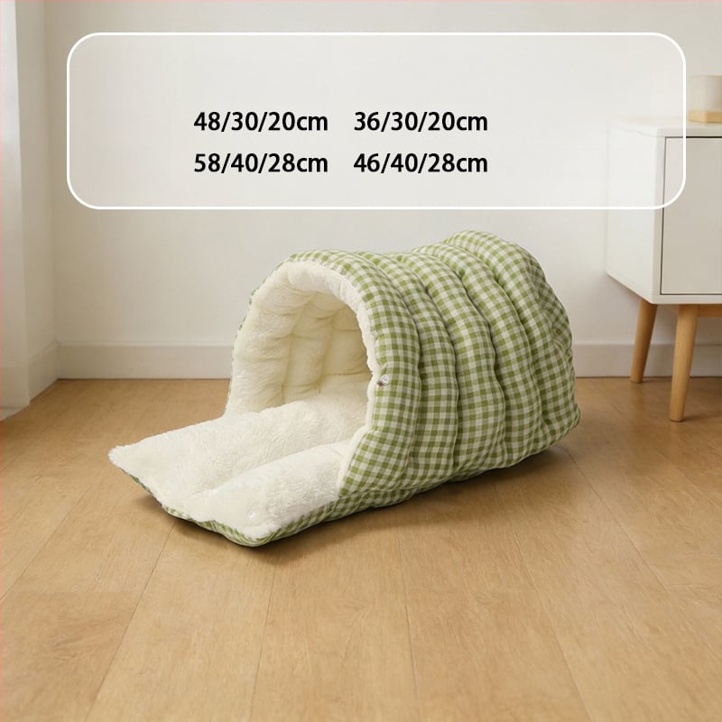 Φωλιά γάτας – κλειστή κατασκευή για θέρμη το χειμώνα, φλανελ υλικό, εσωτερική χρήση, κατάλληλο για μικρές έως μεσαίες γάτες, αποσπώμενο και πλενόμενο