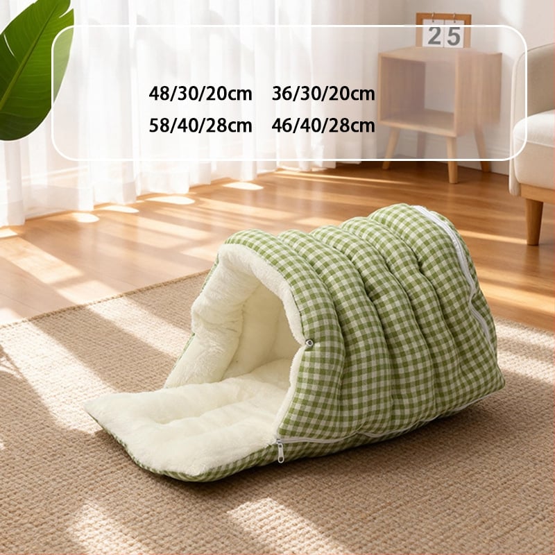 Φωλιά γάτας – κλειστή κατασκευή για θέρμη το χειμώνα, φλανελ υλικό, εσωτερική χρήση, κατάλληλο για μικρές έως μεσαίες γάτες, αποσπώμενο και πλενόμενο